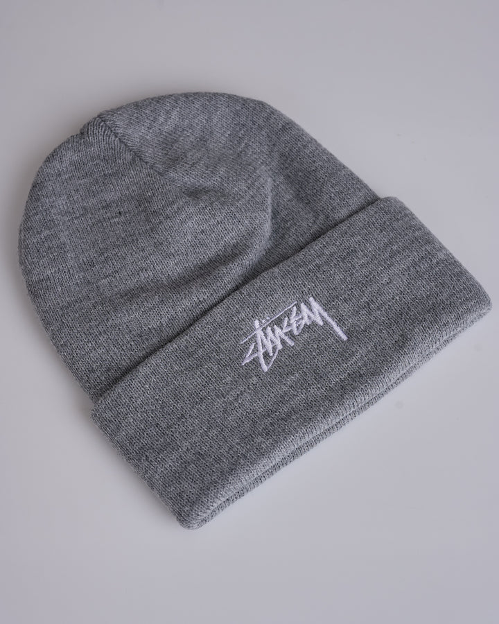 Stussy Stock Cuff Beanie Grey Heather