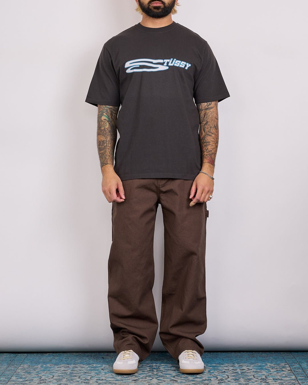 Stussy Stretch Pigment Dyed T-Shirt Faded Black