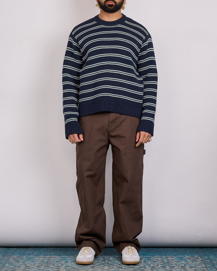 Stussy Stripe Crewneck Ocean