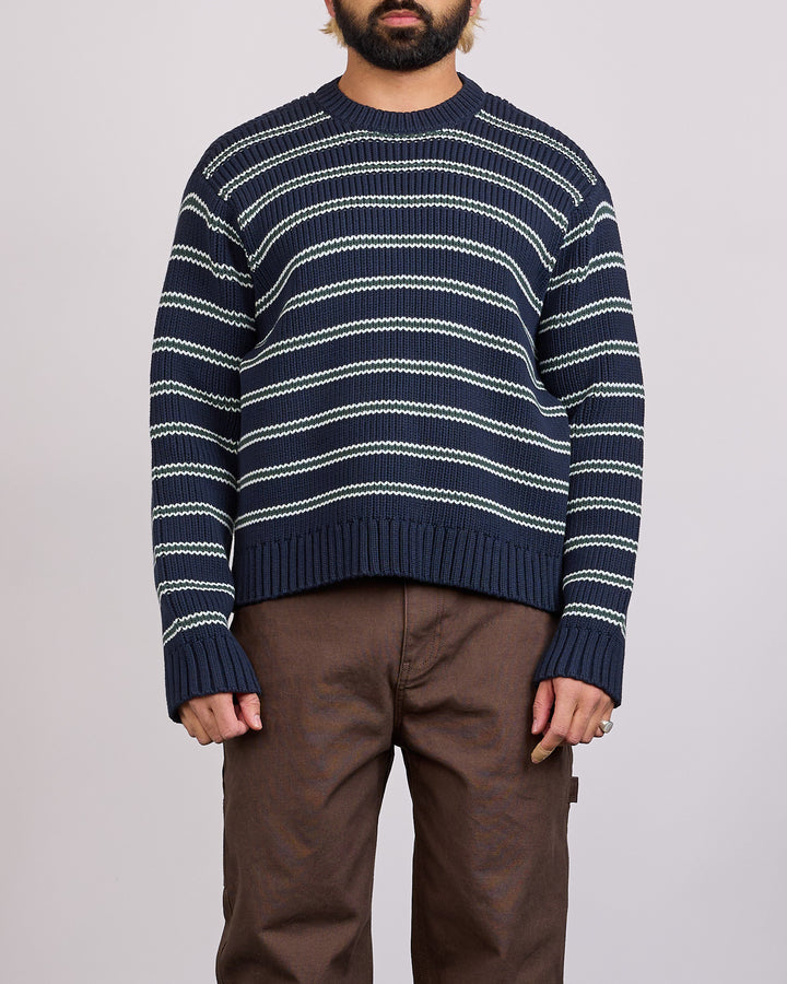 Stussy Stripe Crewneck Ocean