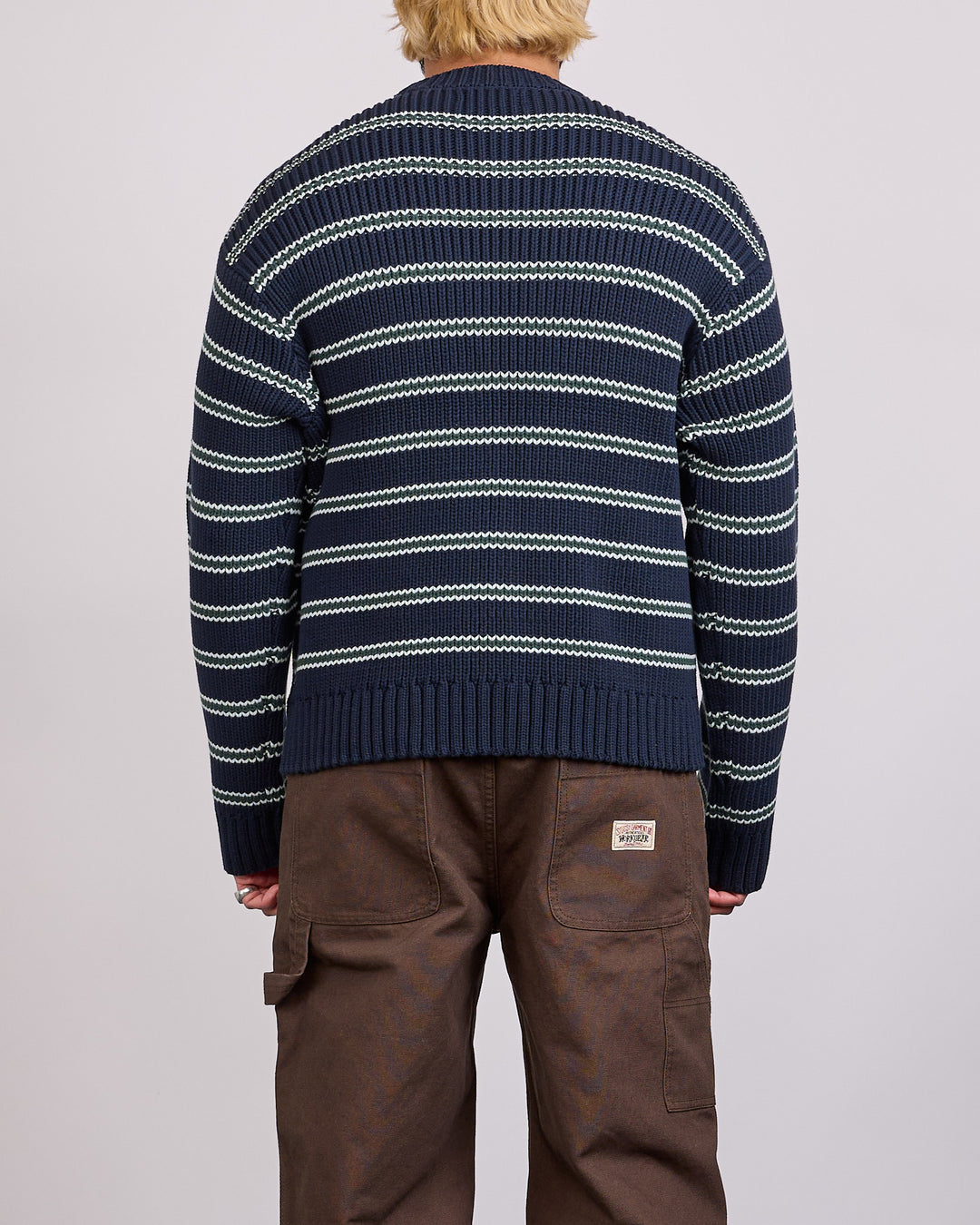 Stussy Stripe Crewneck Ocean
