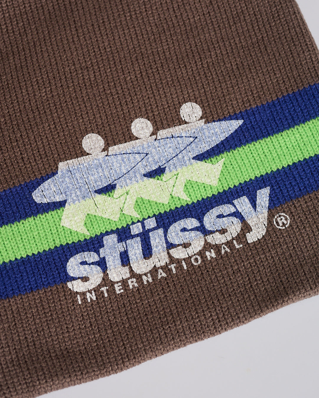 Stussy Stripe Ski Beanie Tan