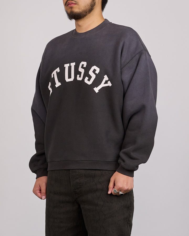 Stussy Sun Faded Oversized Crew Black