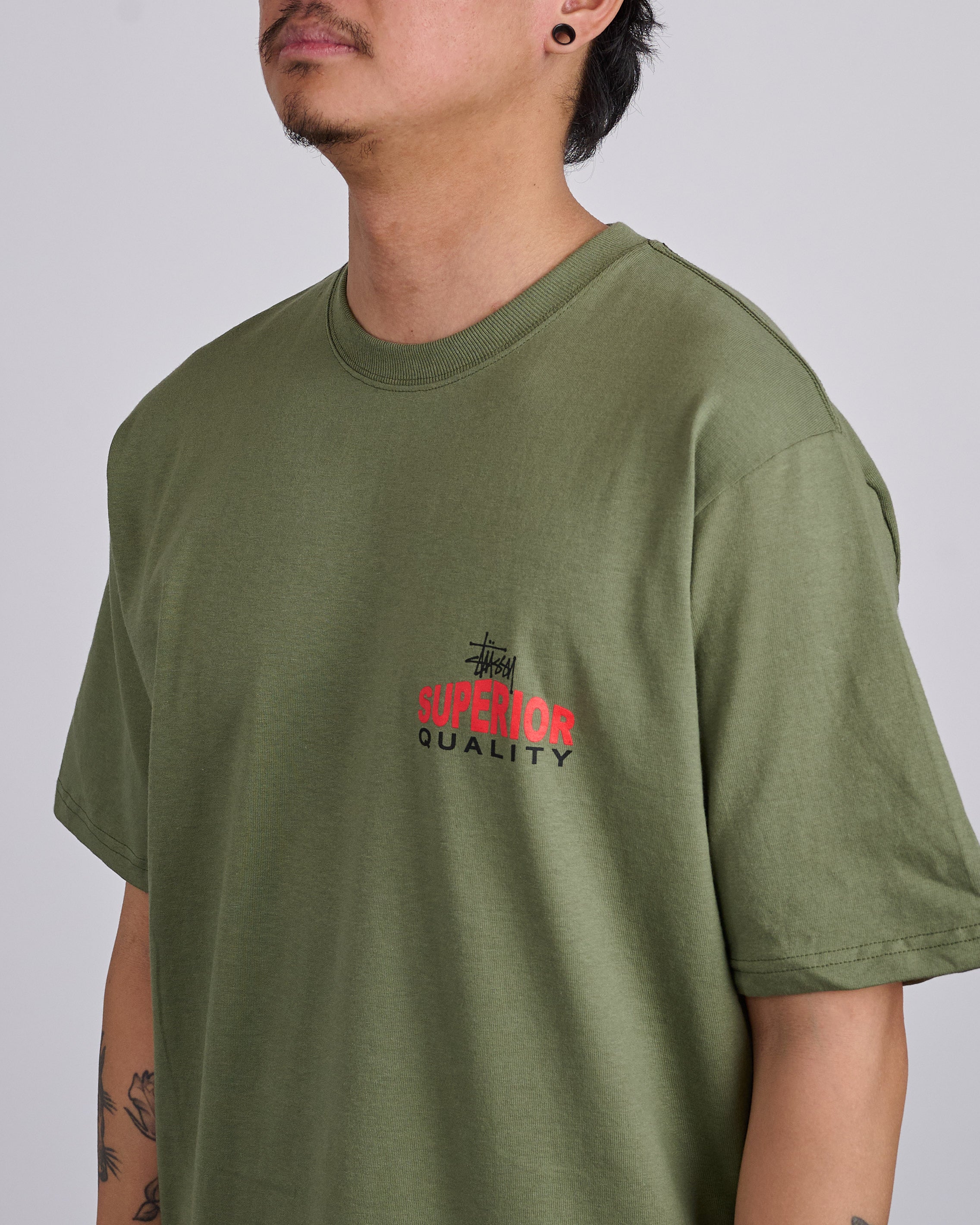 Stussy Superior Quality T-Shirt Olive – LESS 17