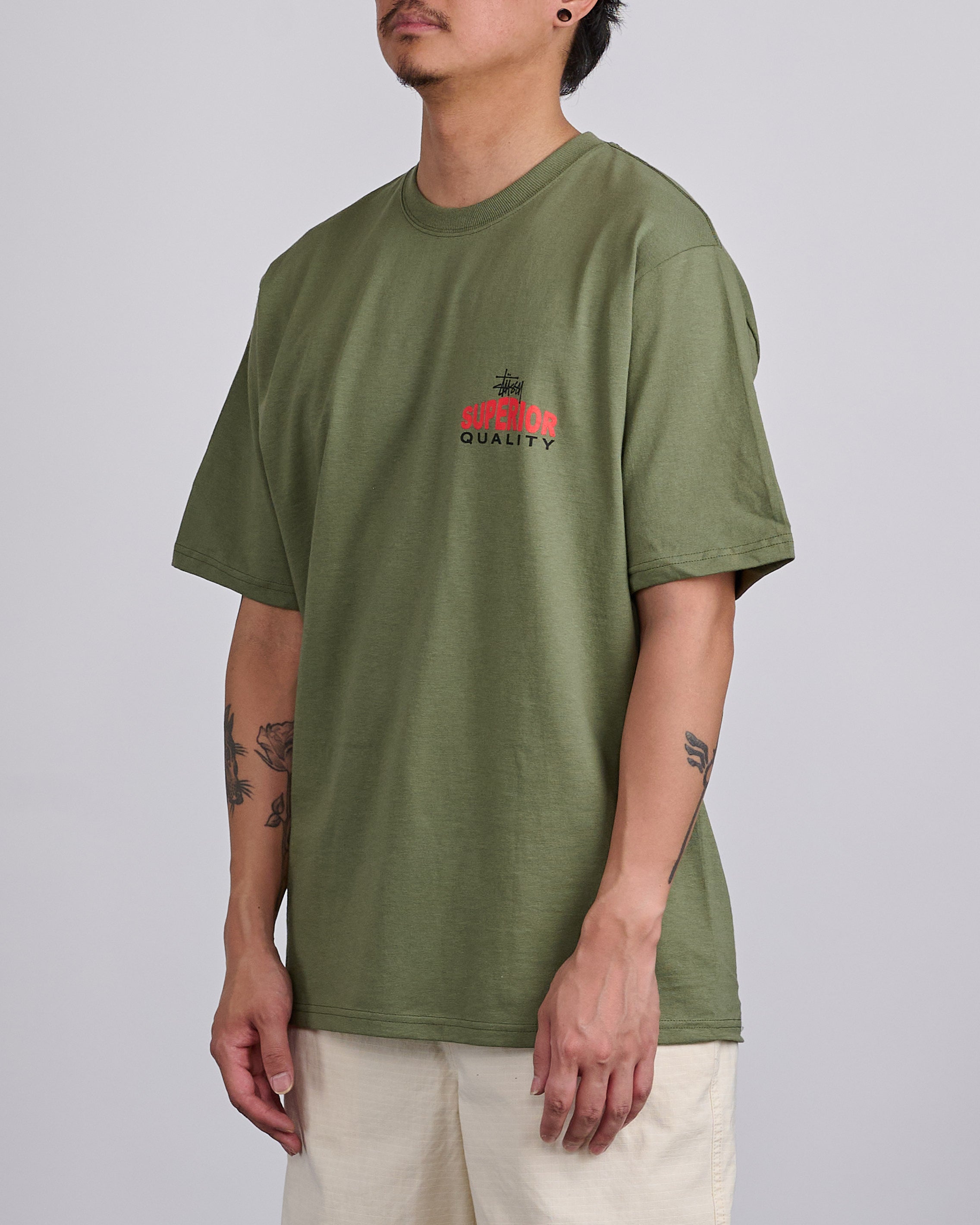 Stussy Superior Quality T-Shirt Olive – LESS 17
