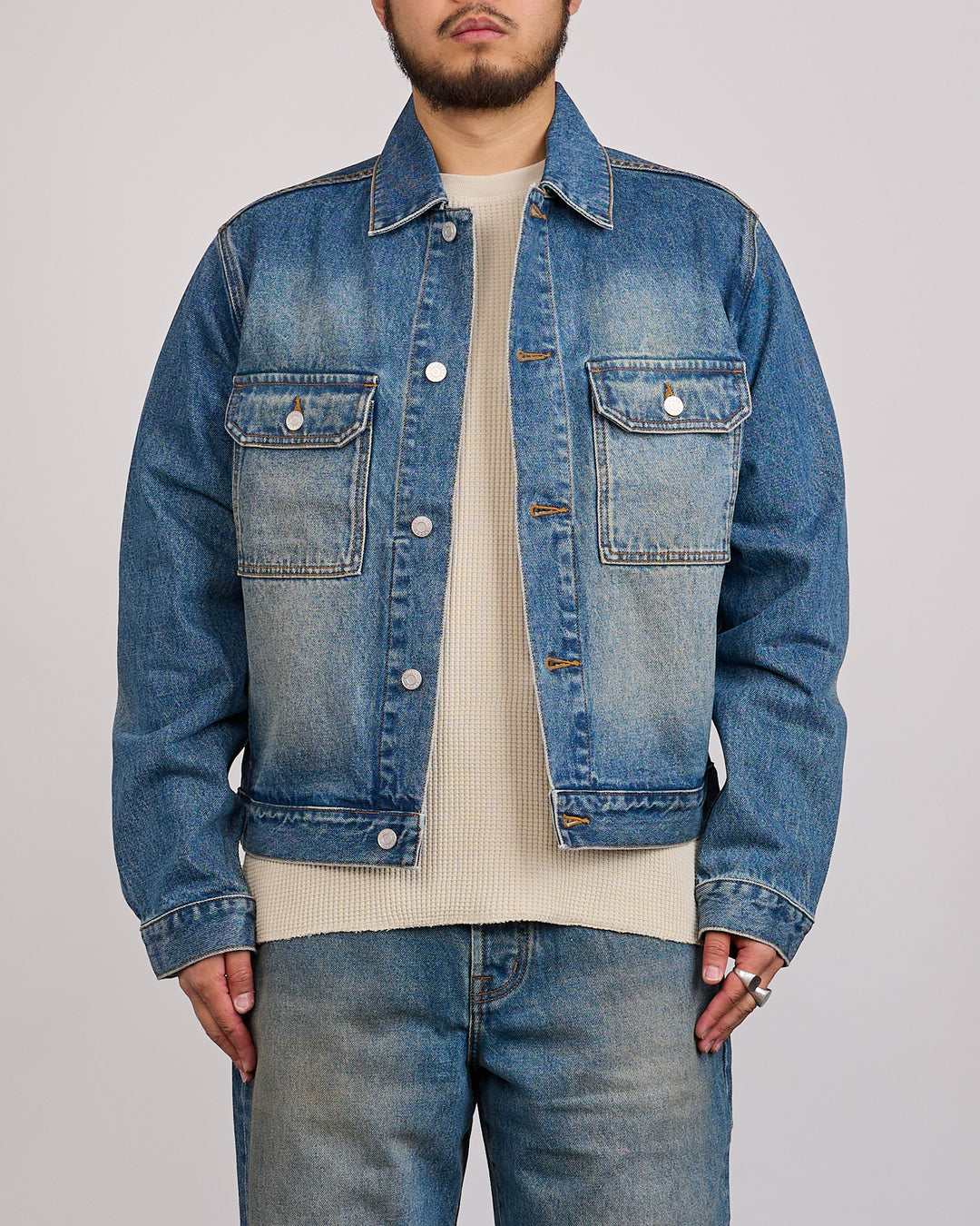 Stussy Trucker Denim Jacket Dark Wash Indigo