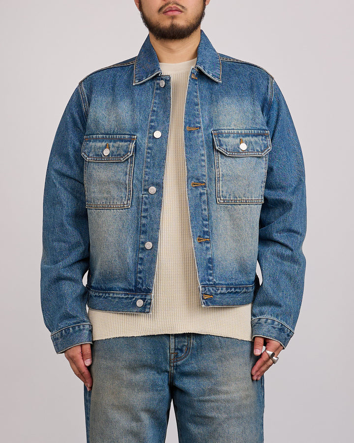 Stussy Trucker Denim Jacket Dark Wash Indigo