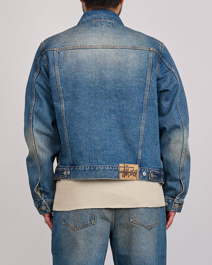 Stussy Trucker Denim Jacket Dark Wash Indigo