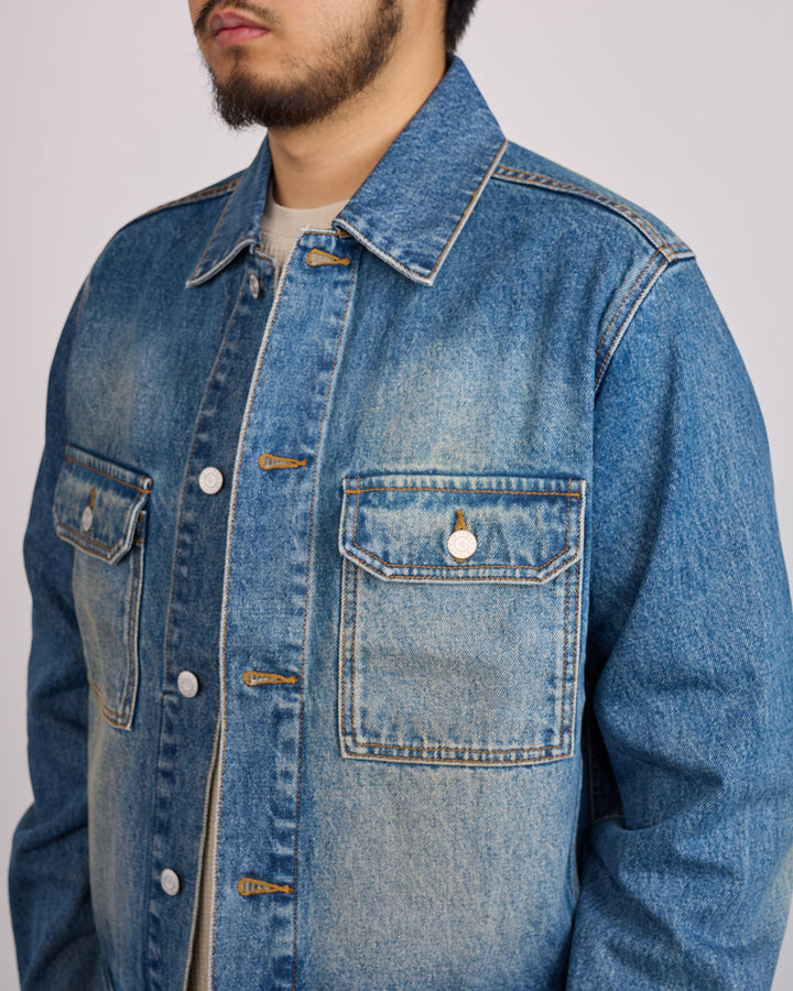 Stussy Trucker Denim Jacket Dark Wash Indigo