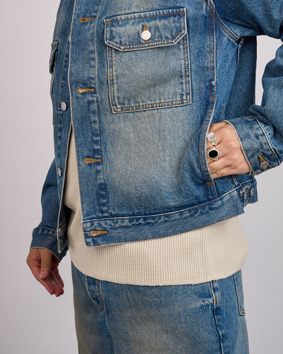 Stussy Trucker Denim Jacket Dark Wash Indigo