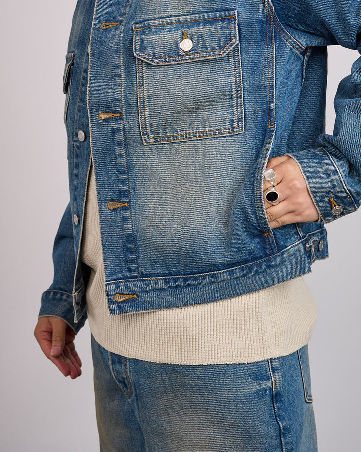 Stussy Trucker Denim Jacket Dark Wash Indigo