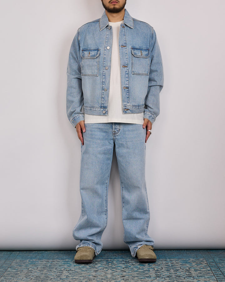Stussy Trucker Denim Jacket Light Wash Indigo