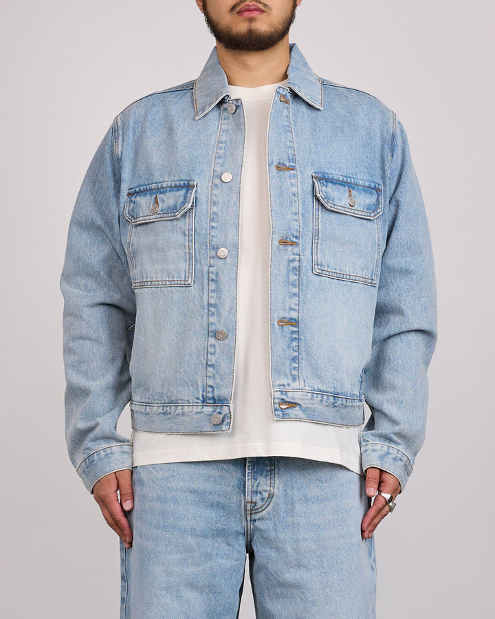 Stussy Trucker Denim Jacket Light Wash Indigo
