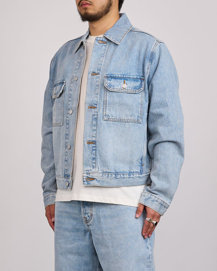 Stussy Trucker Denim Jacket Light Wash Indigo