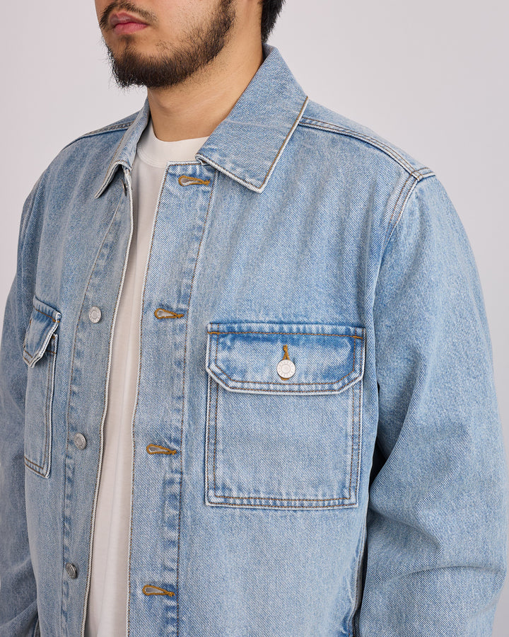 Stussy Trucker Denim Jacket Light Wash Indigo