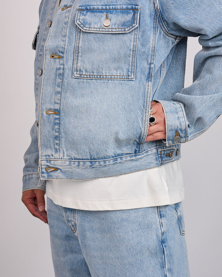 Stussy Trucker Denim Jacket Light Wash Indigo