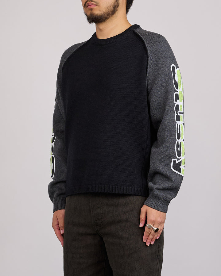 Stussy Two Tone Raglan Sweater Black