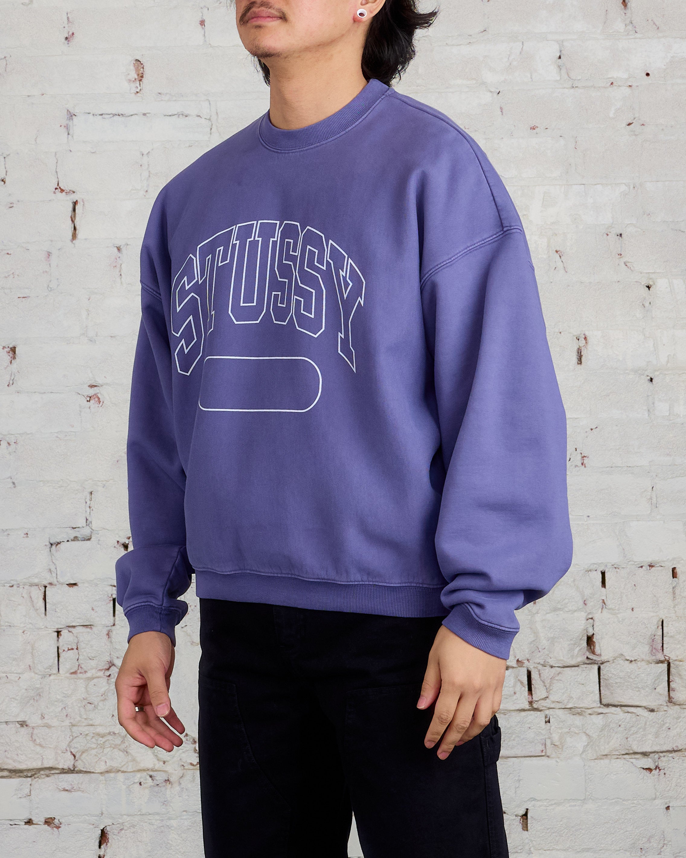 Stussy Varsity Oversized Crewneck Washed Blue