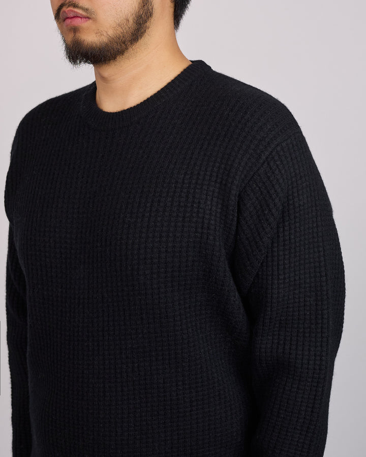 Stussy Waffle Cashmere Sweater Black