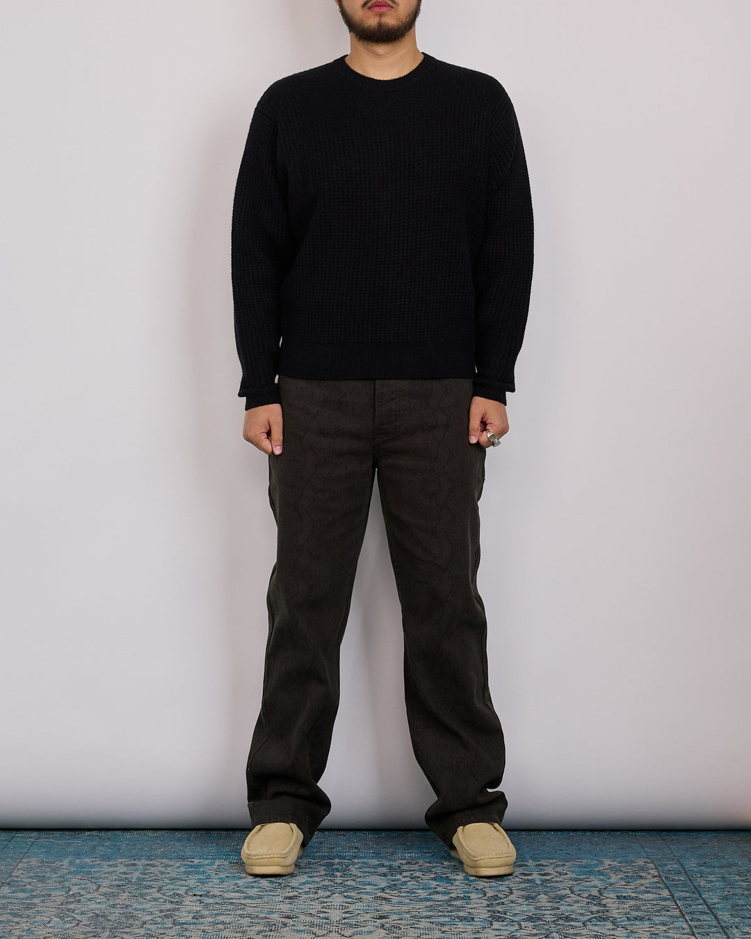 Stussy Waffle Cashmere Sweater Black