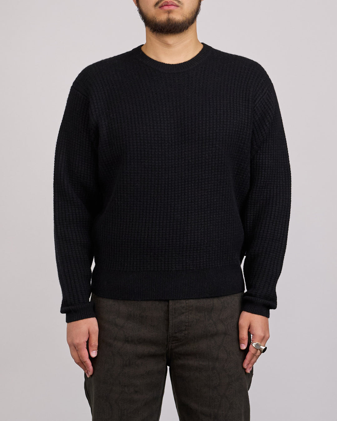 Stussy Waffle Cashmere Sweater Black