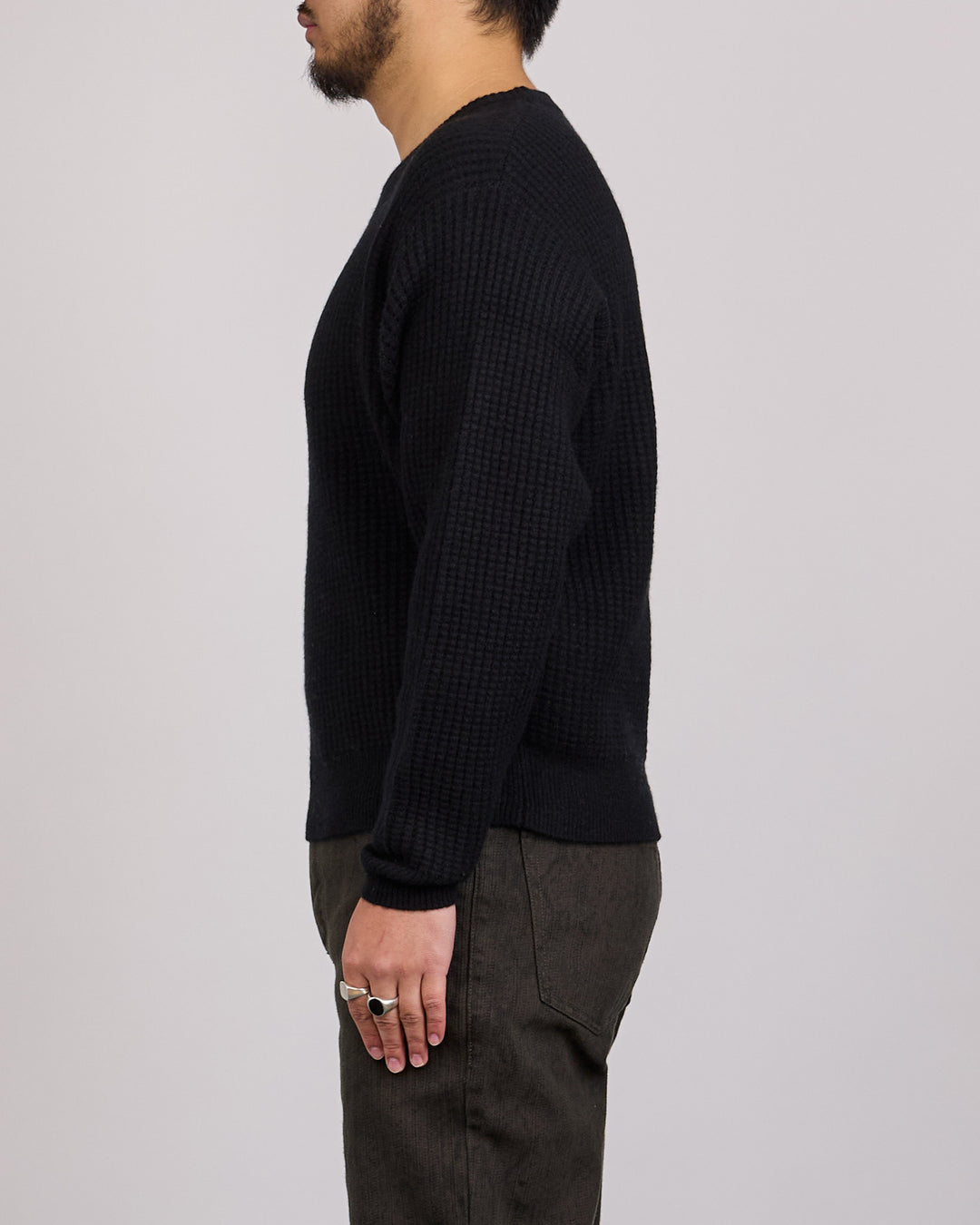 Stussy Waffle Cashmere Sweater Black