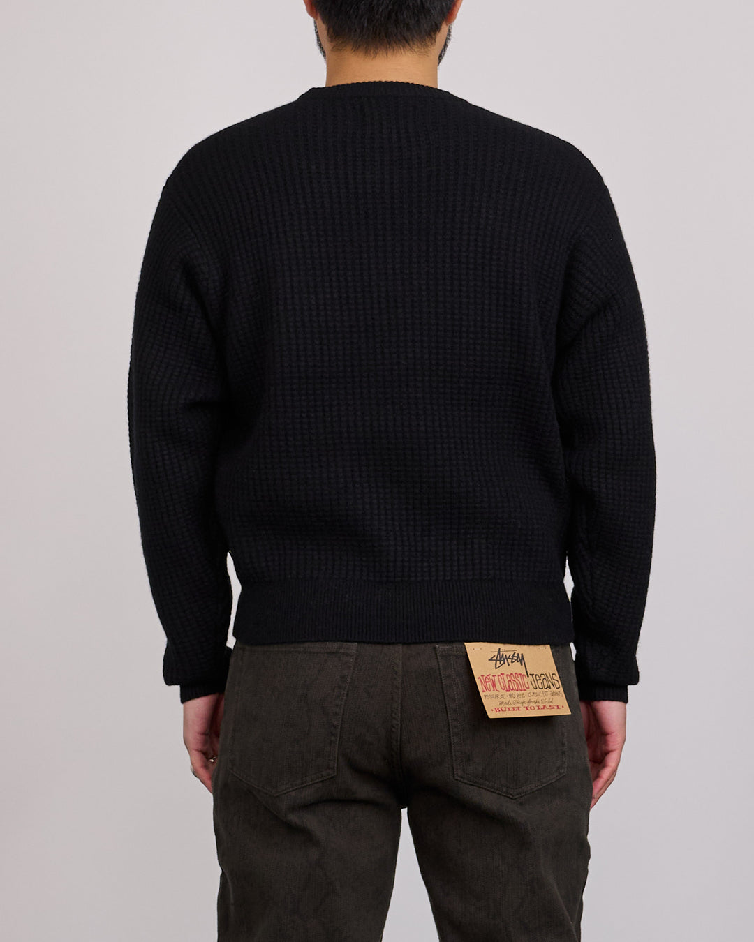Stussy Waffle Cashmere Sweater Black