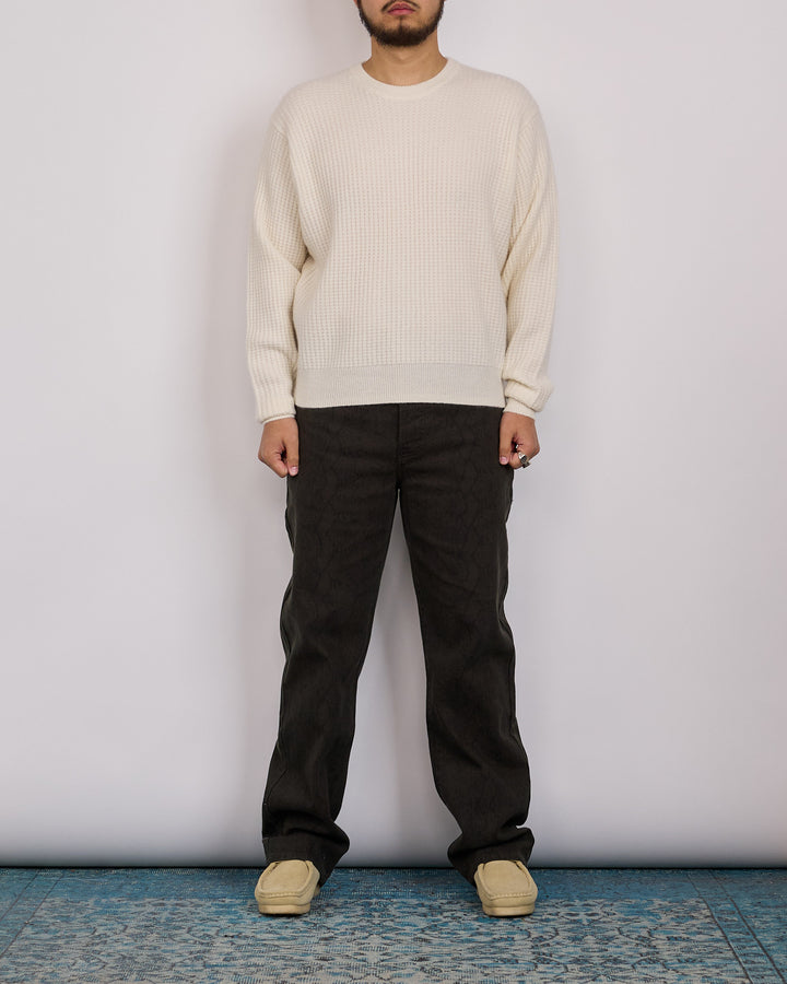 Stussy Waffle Cashmere Sweater Ivory
