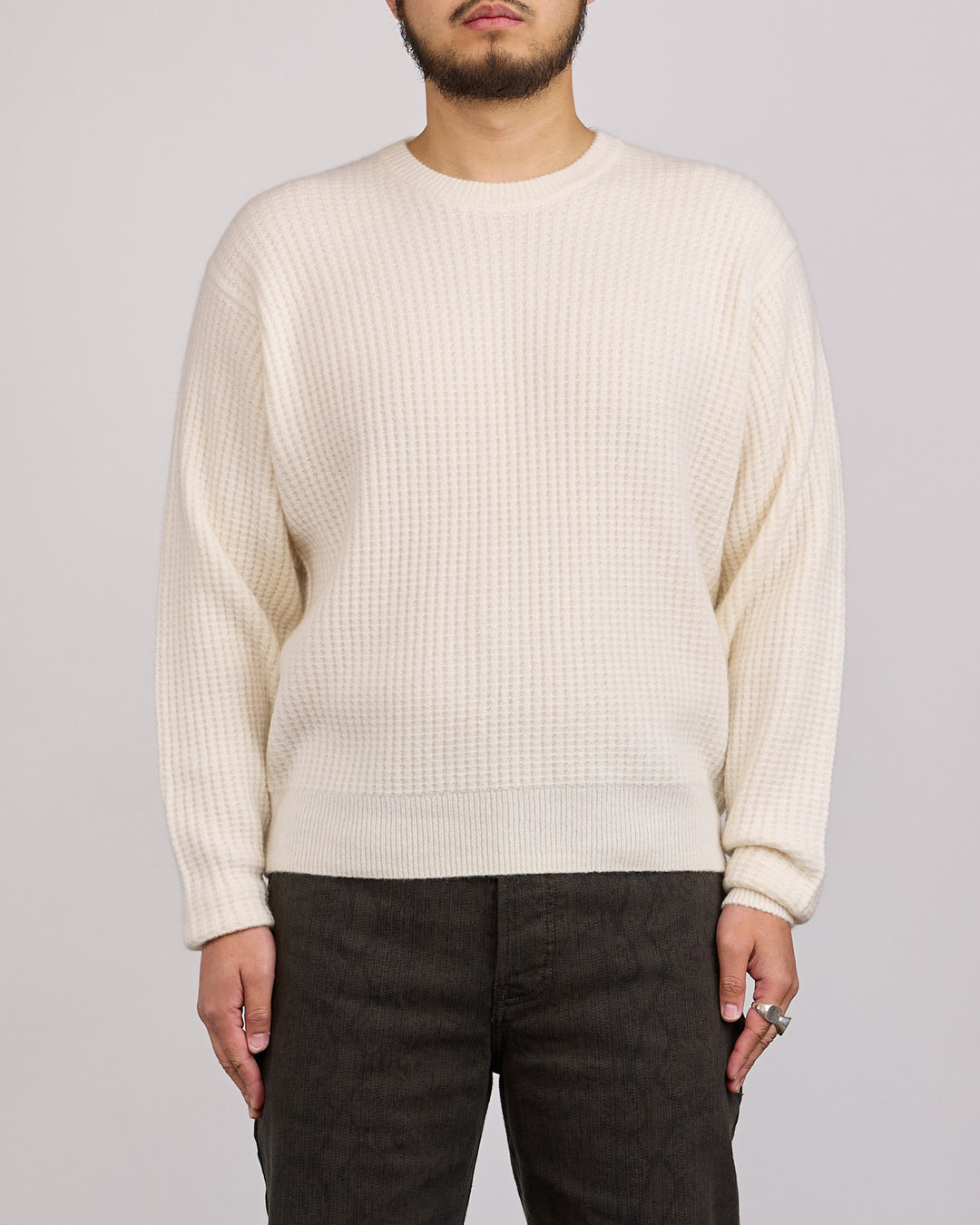 Stussy Waffle Cashmere Sweater Ivory
