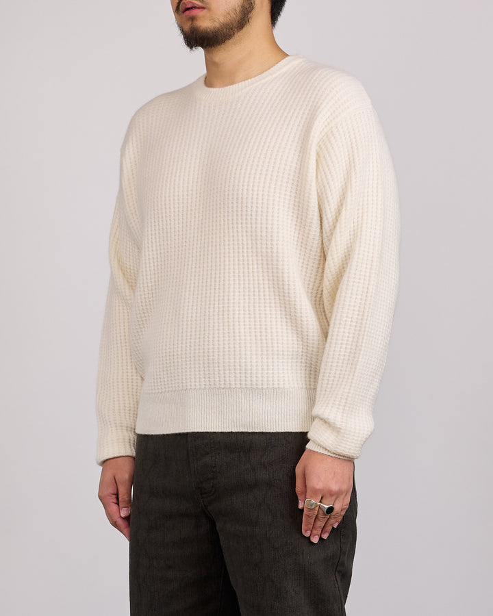 Stussy Waffle Cashmere Sweater Ivory