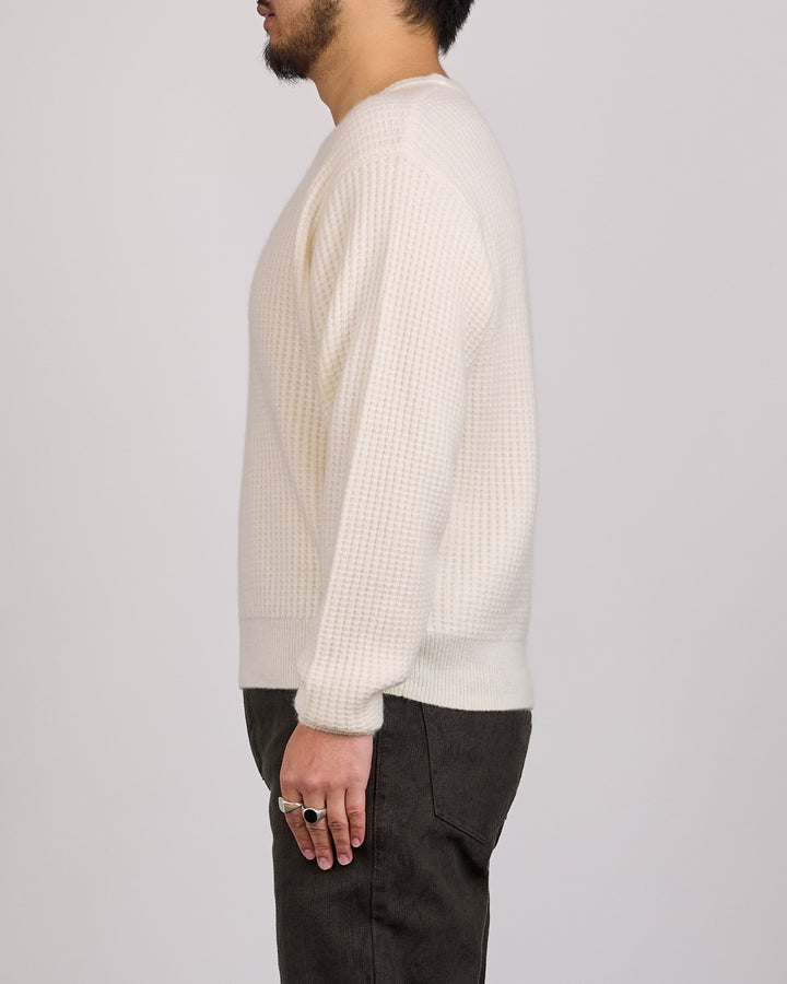 Stussy Waffle Cashmere Sweater Ivory