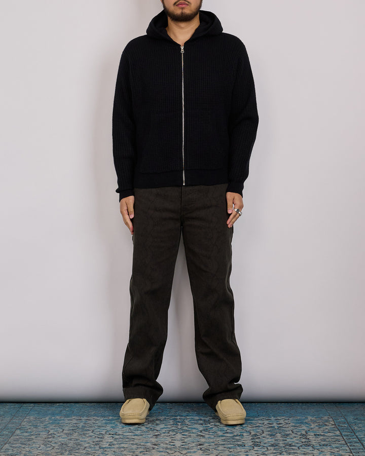 Stussy Waffle Cashmere Zip Hood Black