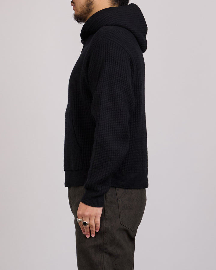 Stussy Waffle Cashmere Zip Hood Black