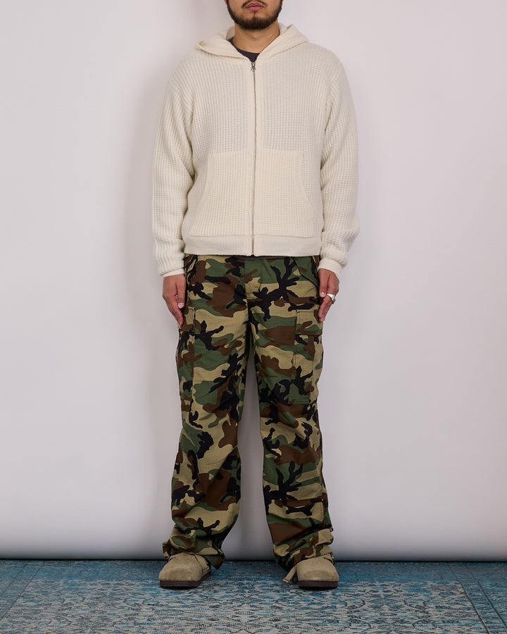Stussy Waffle Cashmere Zip Hood Ivory