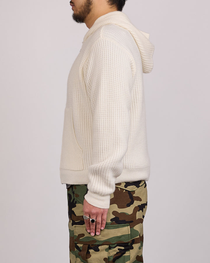 Stussy Waffle Cashmere Zip Hood Ivory
