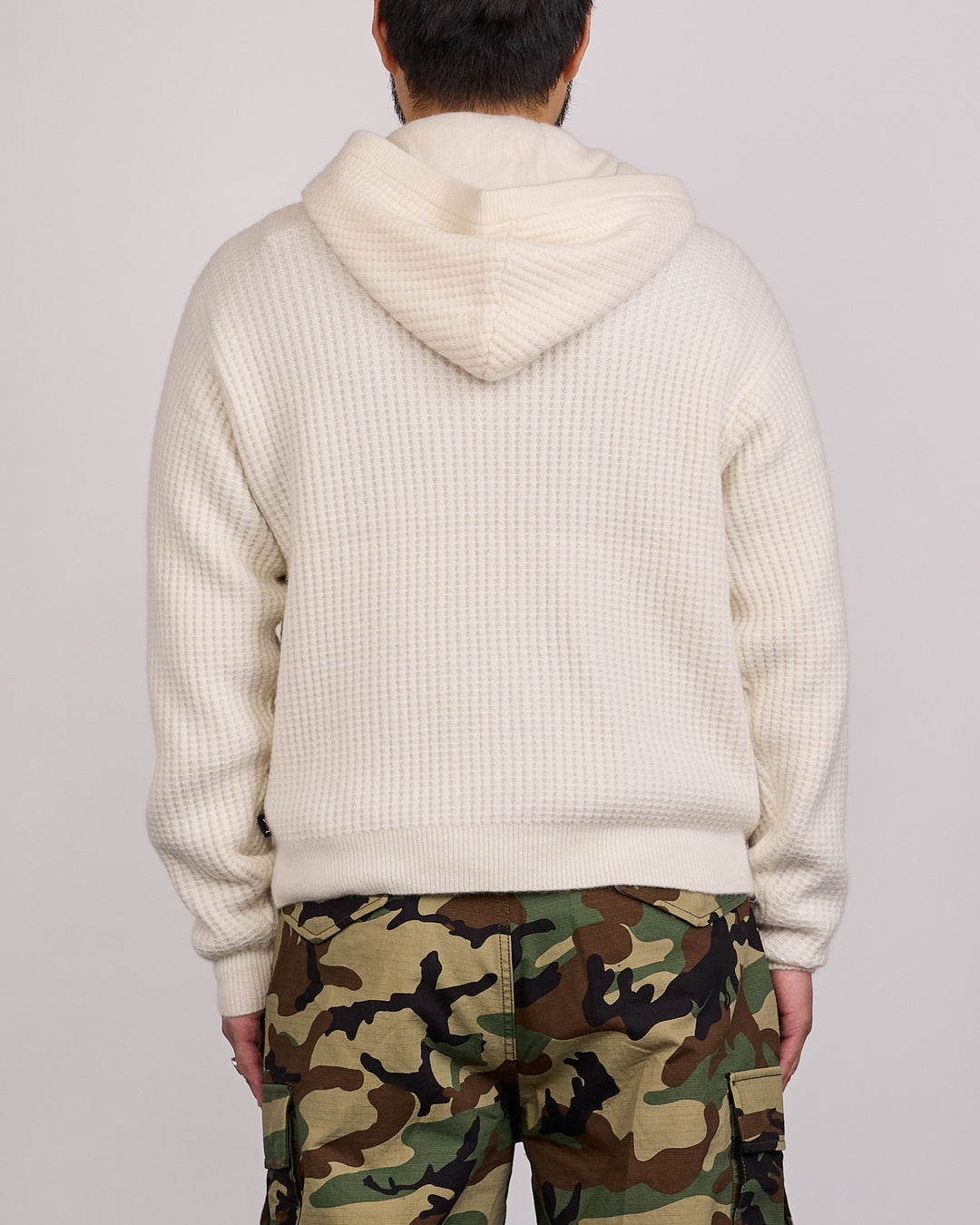 Stussy Waffle Cashmere Zip Hood Ivory