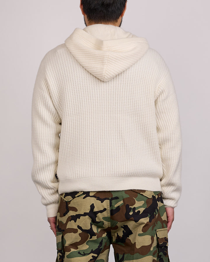 Stussy Waffle Cashmere Zip Hood Ivory