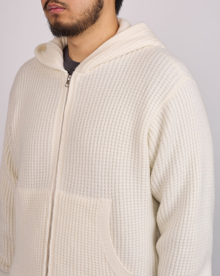 Stussy Waffle Cashmere Zip Hood Ivory
