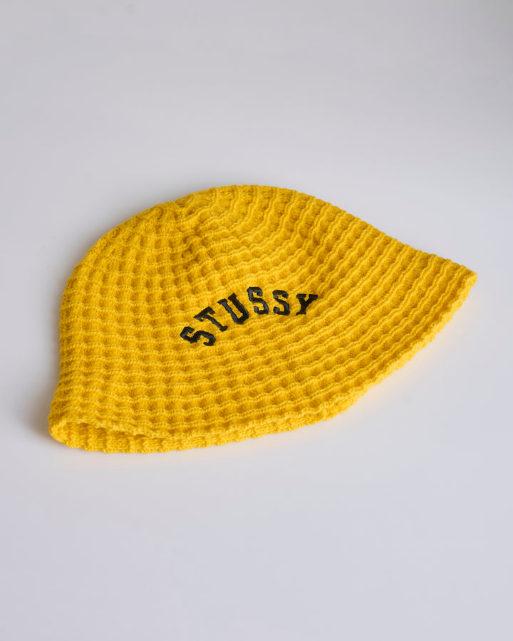 Stussy Waffle Knit Bucket Hat Sunflower