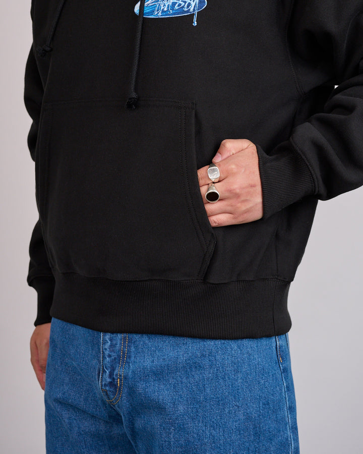 Stussy Wave Oval Hoodie Black