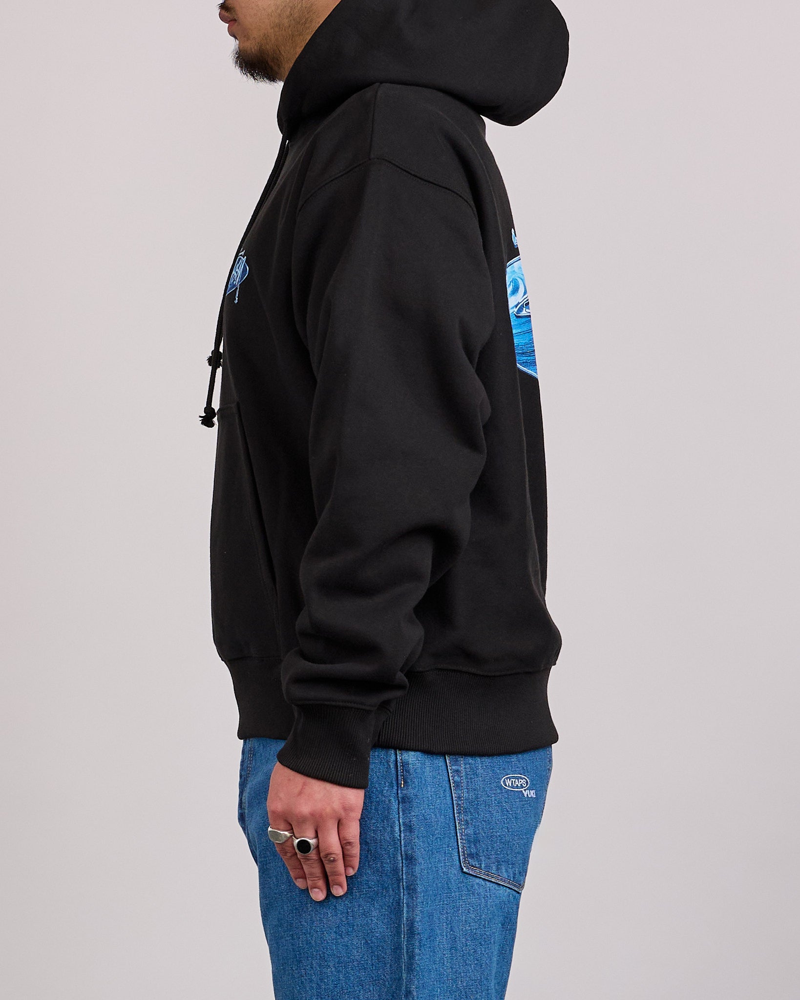 Stussy Wave Oval Hoodie Black – LESS 17