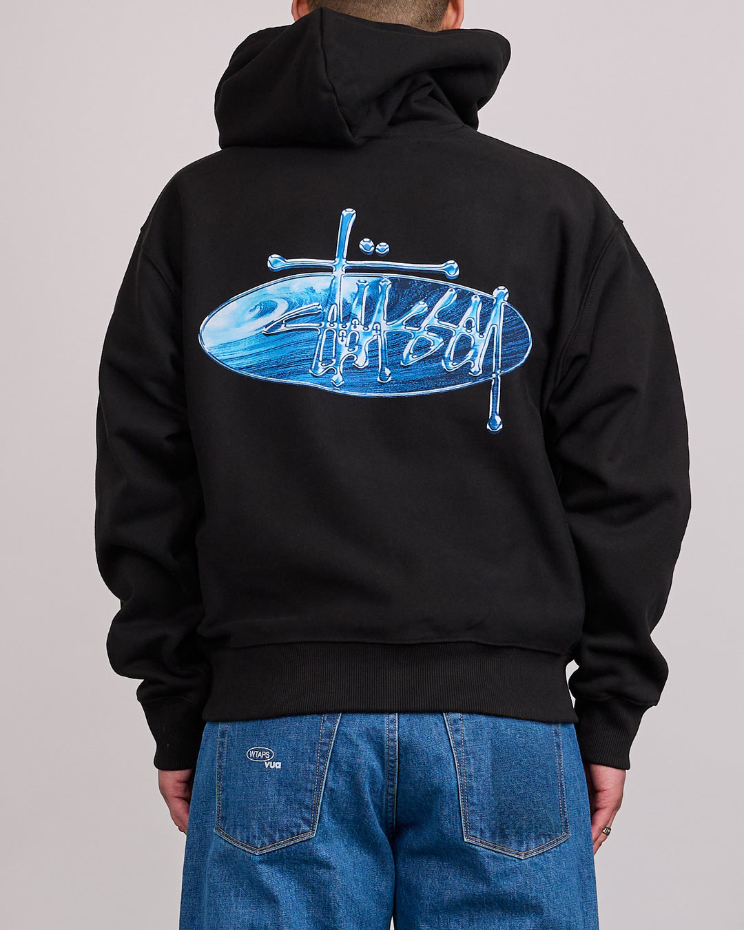 Stussy Wave Oval Hoodie Black