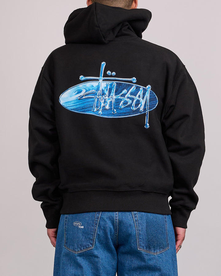 Stussy Wave Oval Hoodie Black