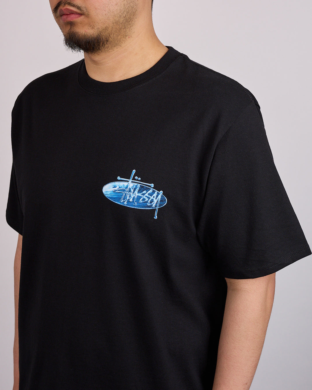 Stussy Wave Oval T-Shirt Black