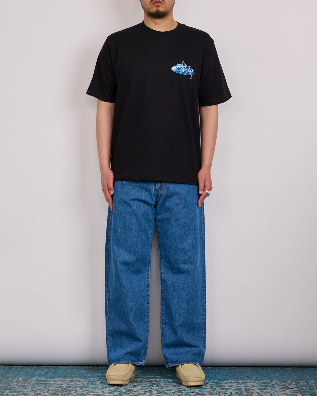 Stussy Wave Oval T-Shirt Black