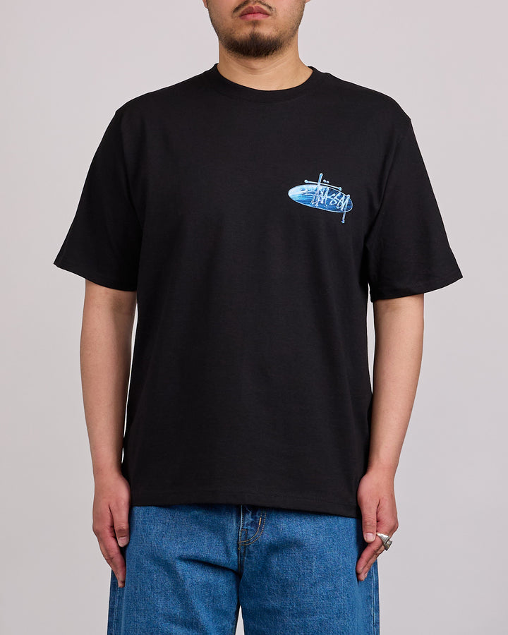 Stussy Wave Oval T-Shirt Black