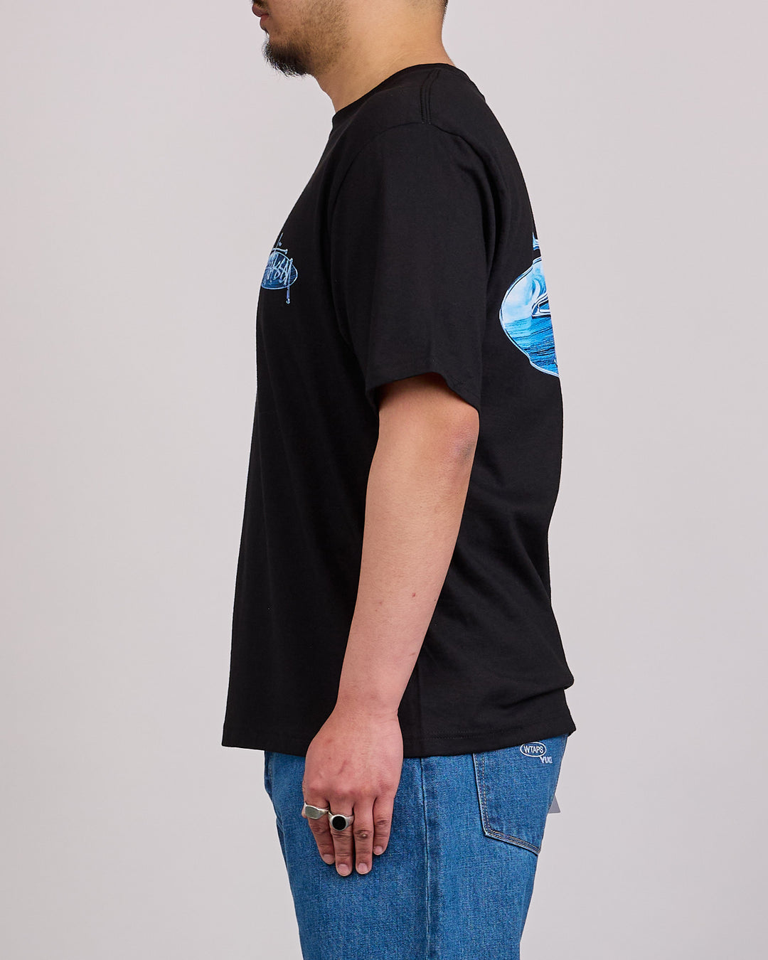 Stussy Wave Oval T-Shirt Black