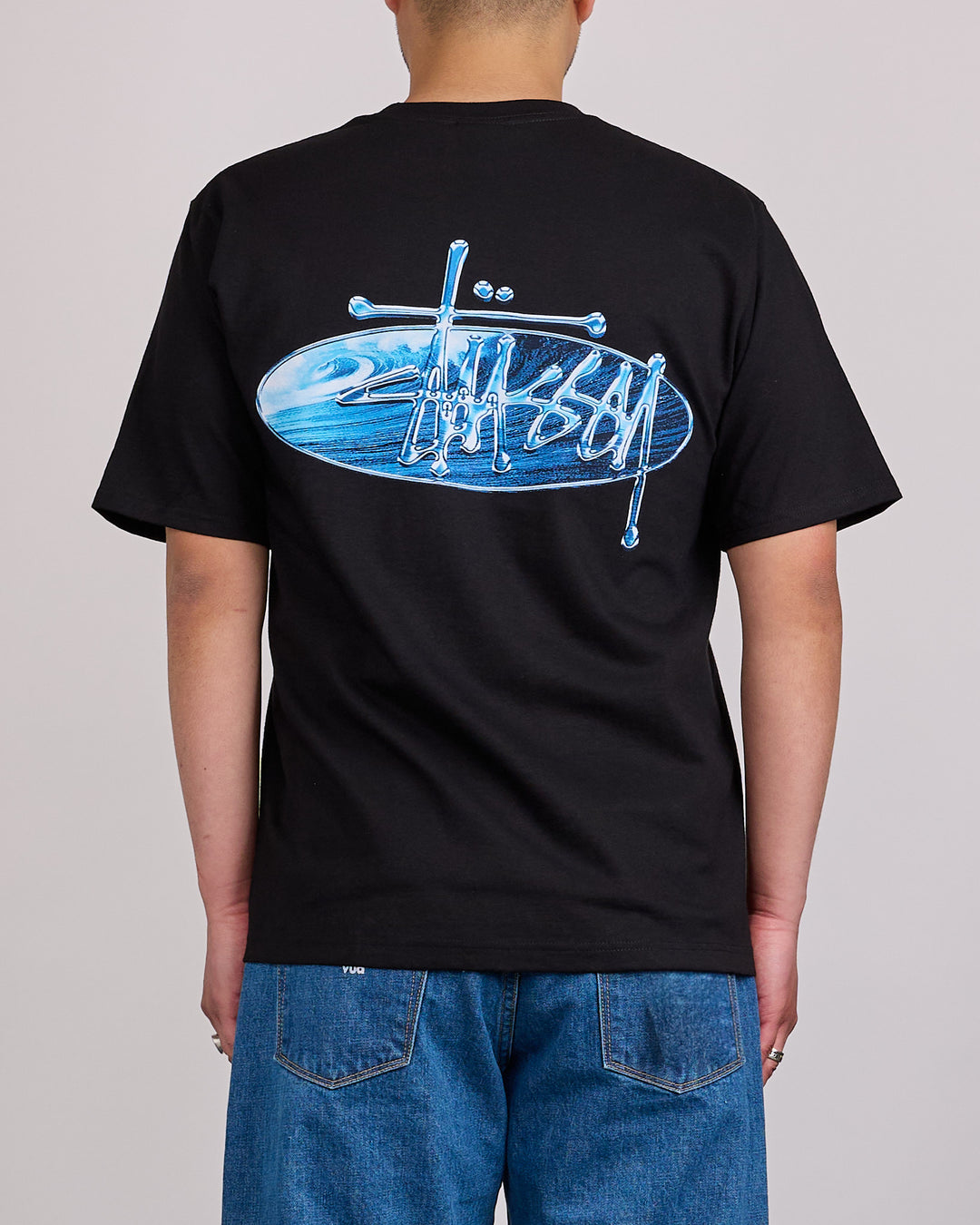 Stussy Wave Oval T-Shirt Black