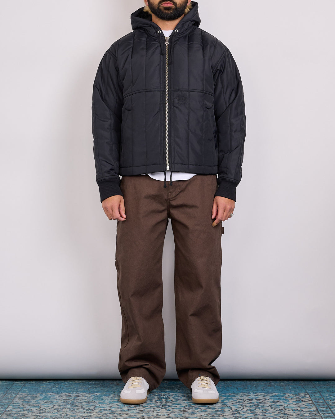 Stussy Work Jacket Quilted Nylon Black