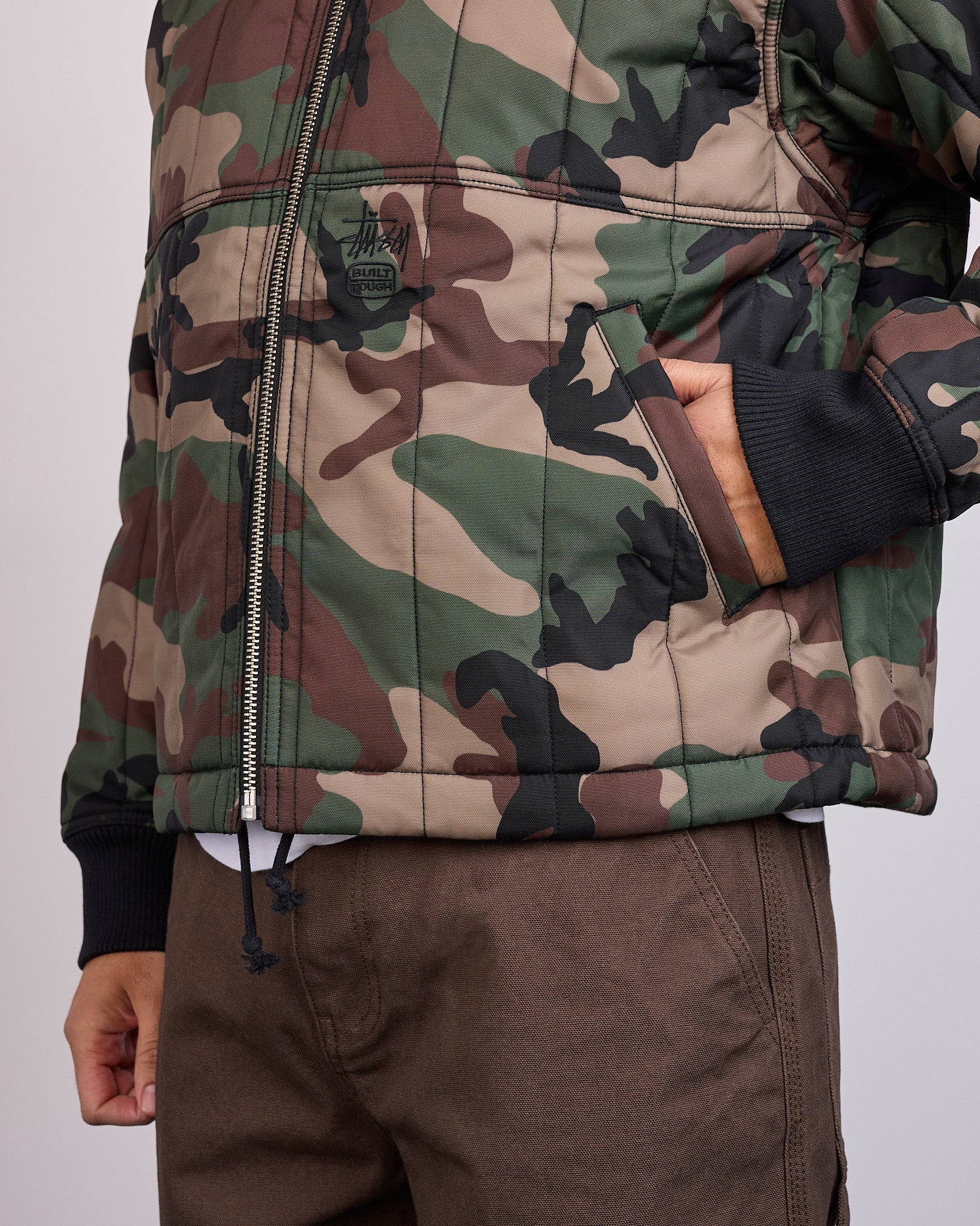 Stussy Work Jacket Quilted Nylon Woodland Camo – LESS 17